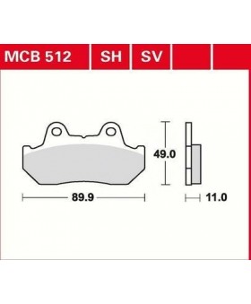 Dimensions plaquettes AV ou AR composite Lucas TRW MCB512 chez Motokristen
