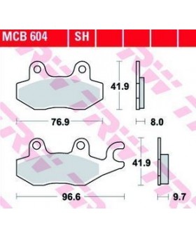 Dimensions plaquettes de freins composite TRW Lucas MCB604 chez Motokristen